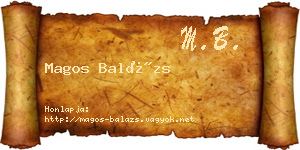 Magos Balázs névjegykártya